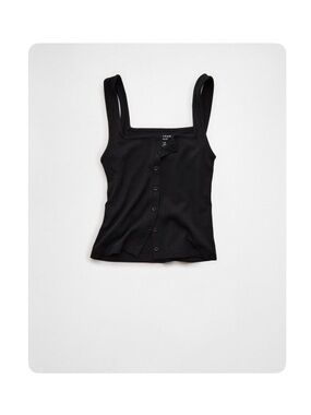 American Eagle 🦅 Square Neck Button-Up Tank Top